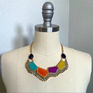Colorful Geometric Statement Necklace